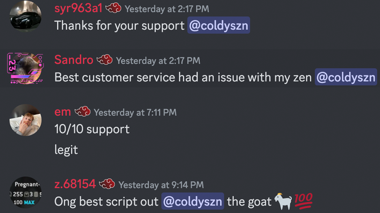 Reviews and vouches from previous Peeps Aims Customers about their Fortnite Zen Script